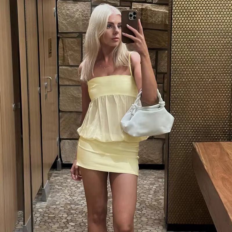 SOKYND Marnie Off Shoulder Mesh Bodycon Mini Dress DressesSOKYND-220055-YEL-XS-13175YellowXS