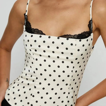 SOKYND Mikha Polka Dot Lace Trim Camisole TopsSOKYND-801751-WHI-S-32951WhiteS