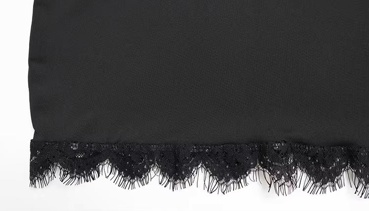 SOKYND Mila Lace Trim Long Sleeve Mini Dress DressSOKYND-157463-BLA-S-76183BlackS