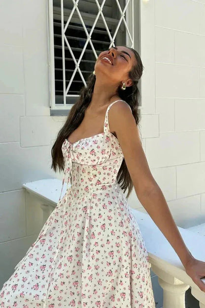 SOKYND Nayeli Corset Midi Dress DressL