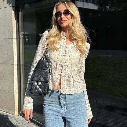 SOKYND Nicole Long Sleeve Lace Blouse Tops1005009268939981-;Wk1772479402477993212BeigeS