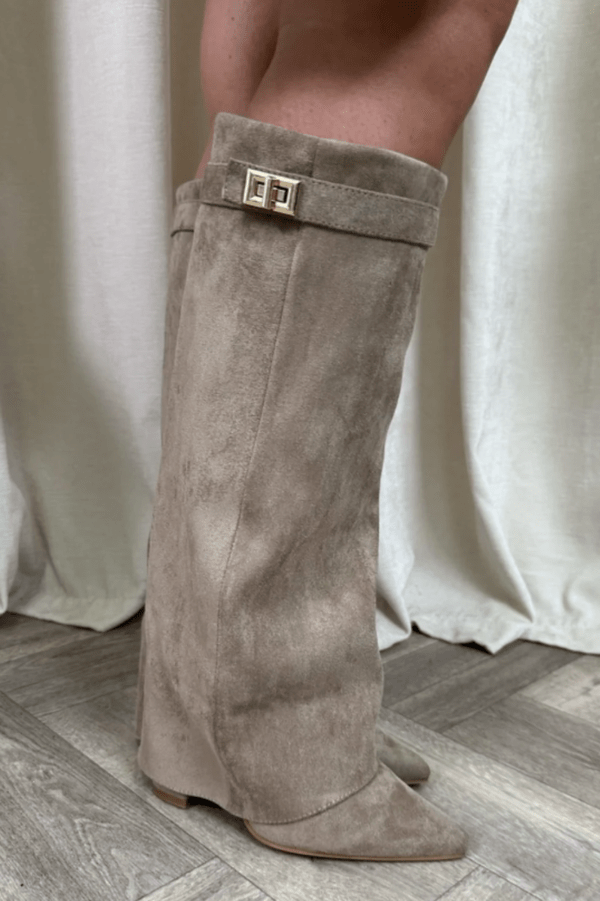 SOKYND Odelie Suede Boots Shoesbp1767625273827365085Taupe36