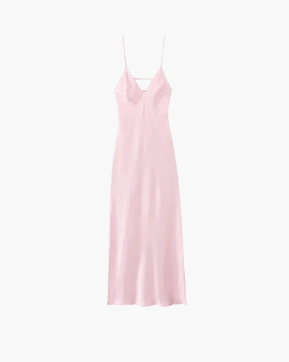 SOKYND Reina Satin Backless Maxi Dress DressPinkXS