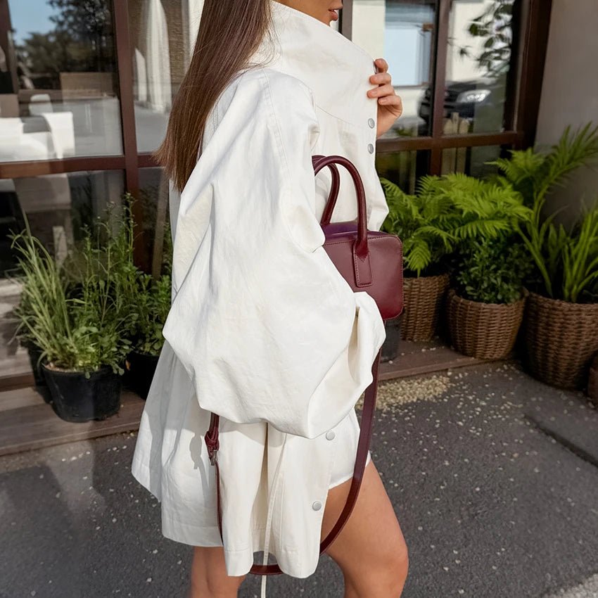 SOKYND Ruth Contrast Collar Windbreaker Jacket JacketBeigeL