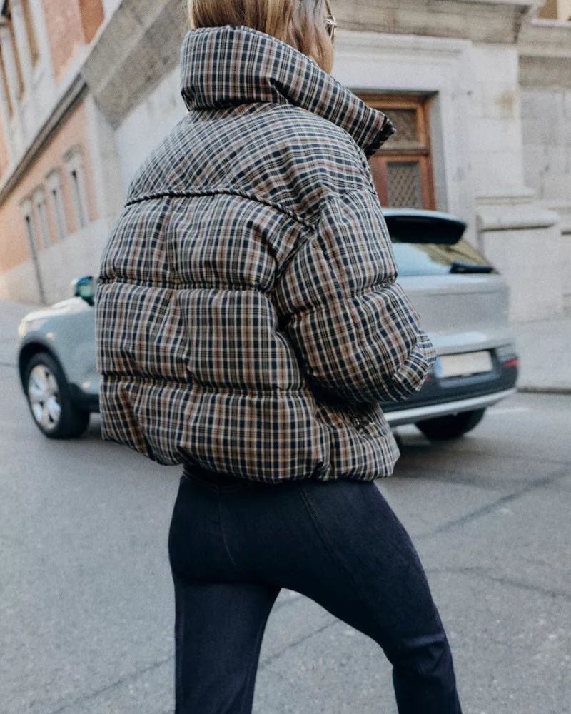 SOKYND Sabrina Plaid Puffer Jacket JacketSOKYND-964503-L-OS-49527L