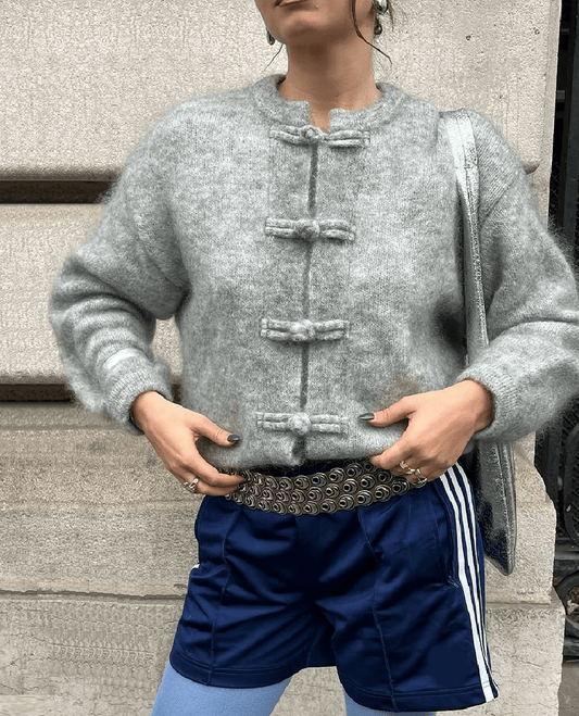 Sara Frog Knots Knitted Cardigan