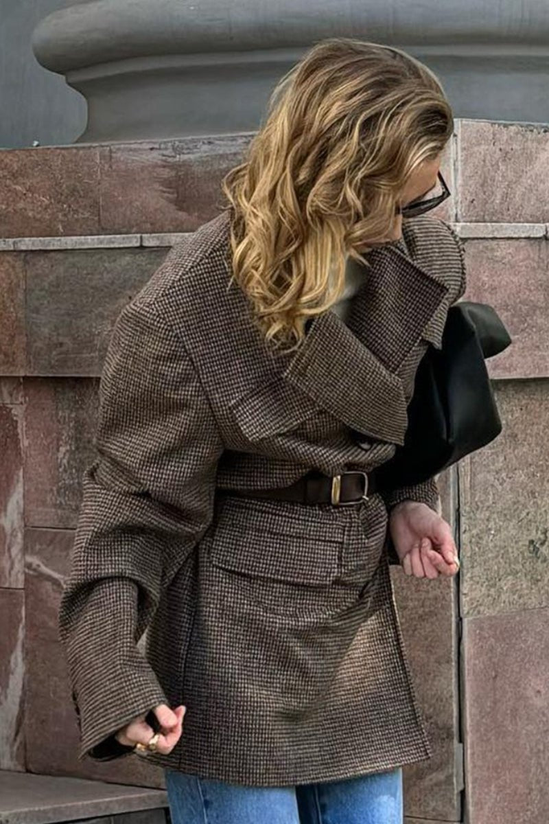 SOKYND Sarah Structured Tweed Coat JacketSOKYND-144727-BRO-S-66295BrownS