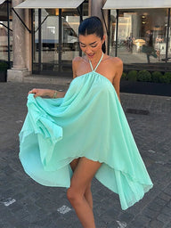 Selena Flowy Halter Mini Dress