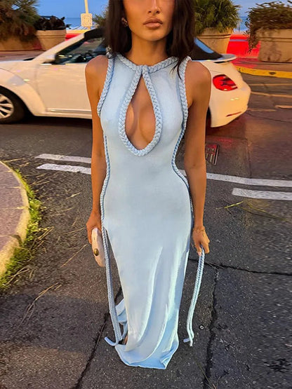 SOKYND Sol Keyhole Maxi Dress DressSOKYND-544471-BLU-M-56983BlueM