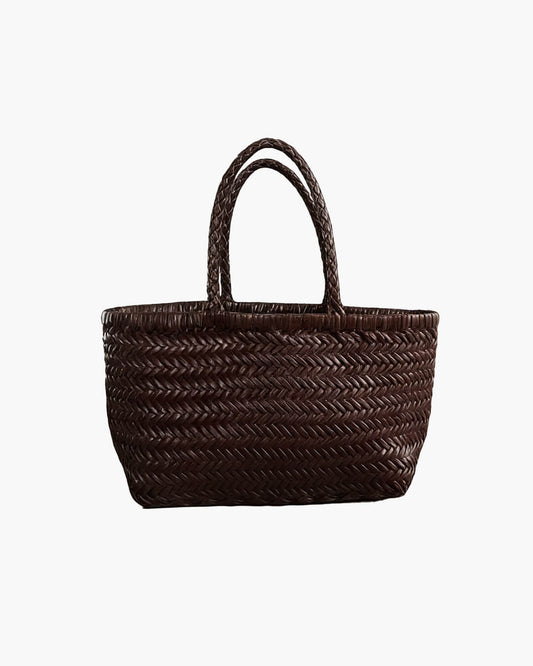 SOKYND Stellina Handwoven Leather Tote Bag BagsBrown