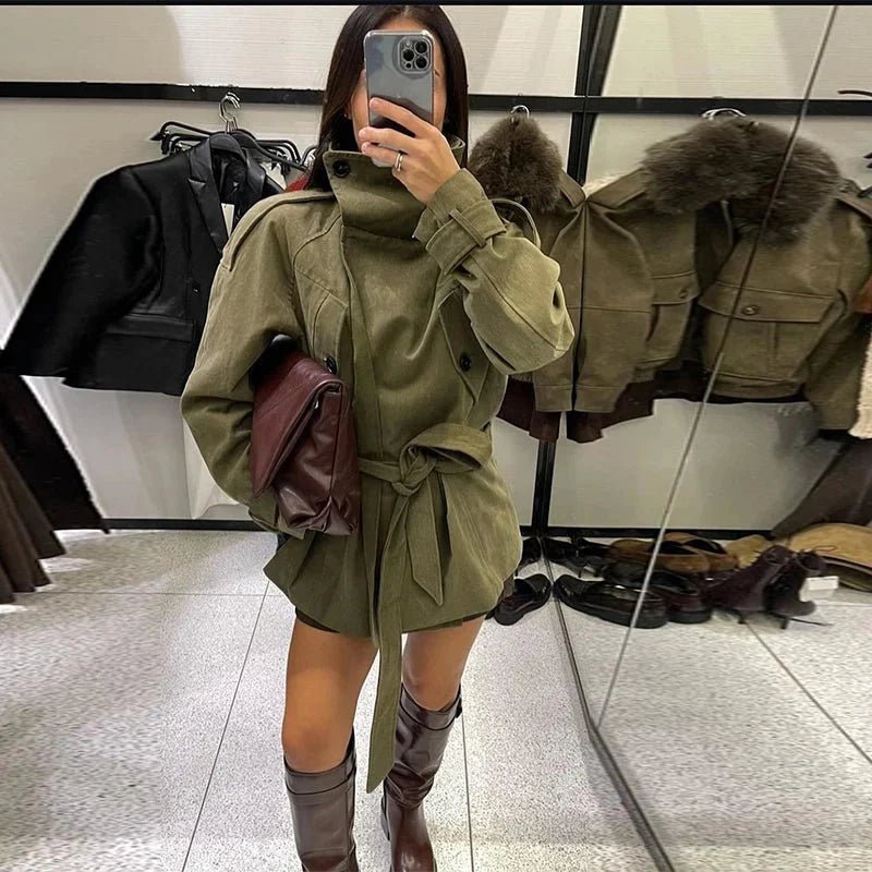 SOKYND Talia Belted Trench Coat Coats & Jackets