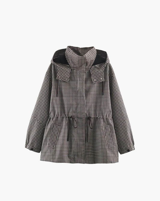 Valerie Plaid Hooded Windbreaker Jacket