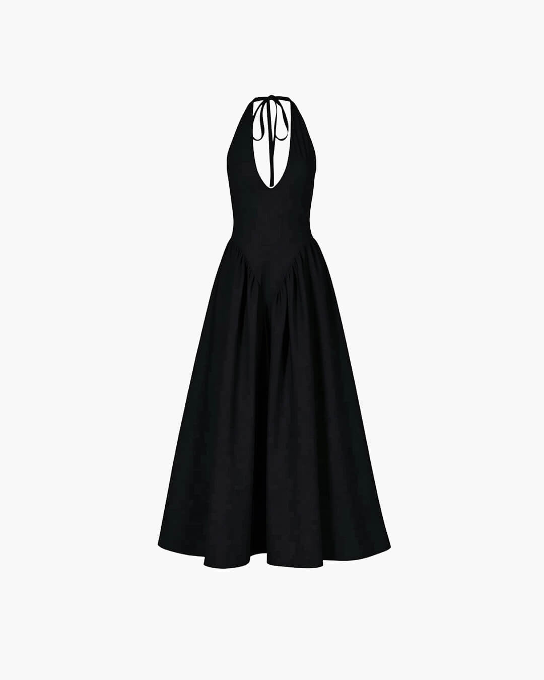 SOKYND Yara Deep Neck Maxi Dress DressBlackS