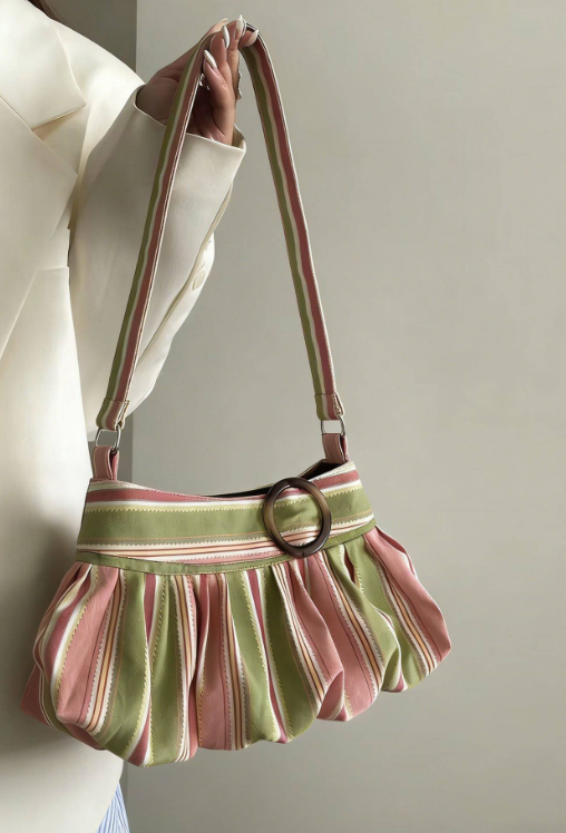 Leah Striped Shoulder Bag