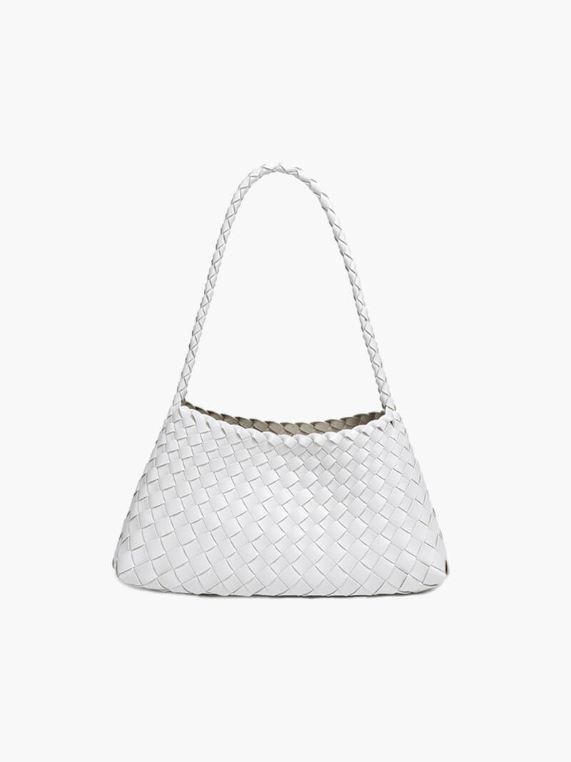 Sarah Vegan Leather Woven Bag Small